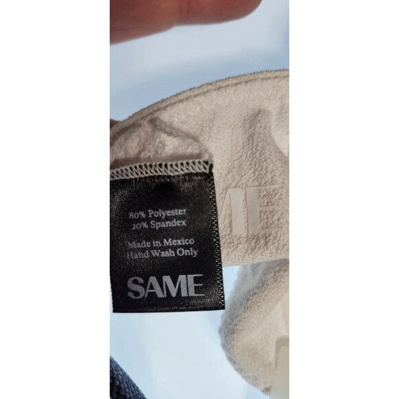 SAME Los Angeles Swimwear Bikini Set  Underwerid Faux Suede White/Denim Size S - Picture 6 of 9